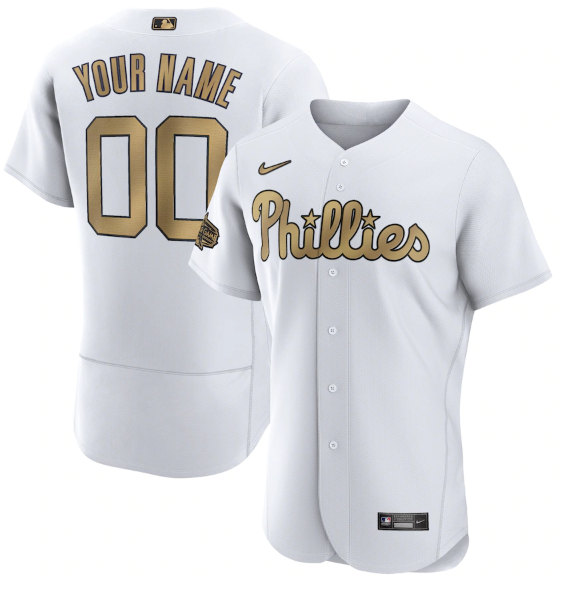 Men's Philadelphia Phillies Active Player Custom White 2022 All-Star Flex Base Stitched MLB Jersey