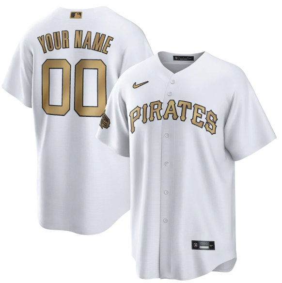 Men's Pittsburgh Pirates Active Player Custom White 2022 All-Star Cool Base Stitched Baseball Jersey
