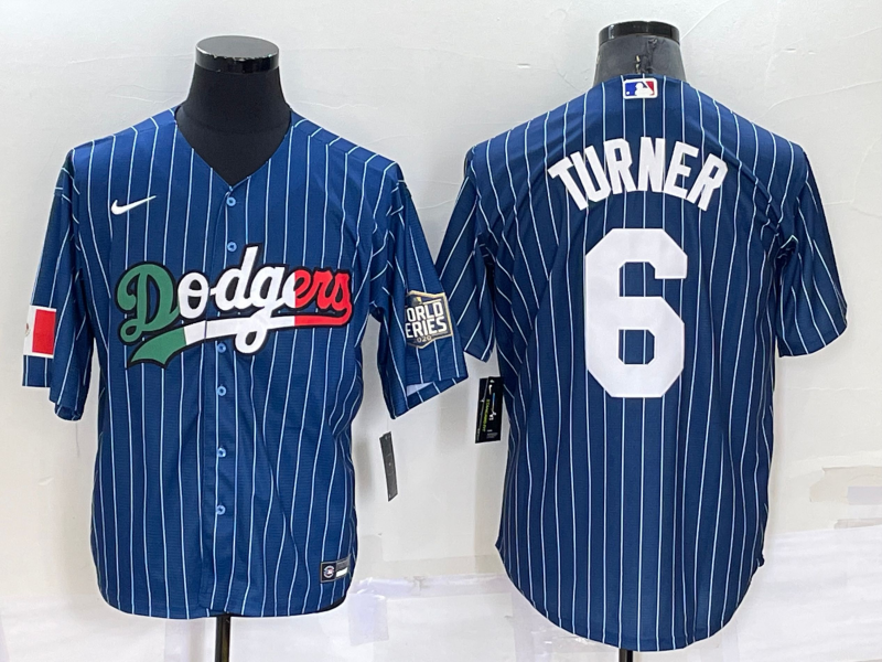 Men's Los Angeles Dodgers #6 Trea Turner Navy Blue Pinstripe 2020 World Series Cool Base Nike Jersey Men's Los Angeles Dodgers #6 Trea Turner Navy Blue Pinstripe 2020 World Series Cool Base Nike Jersey
