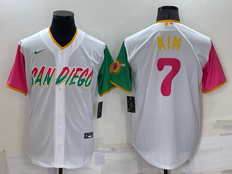 Men's San Diego Padres #7 Ha Seong Kim White 2022 City Connect Cool Base Stitched Jersey