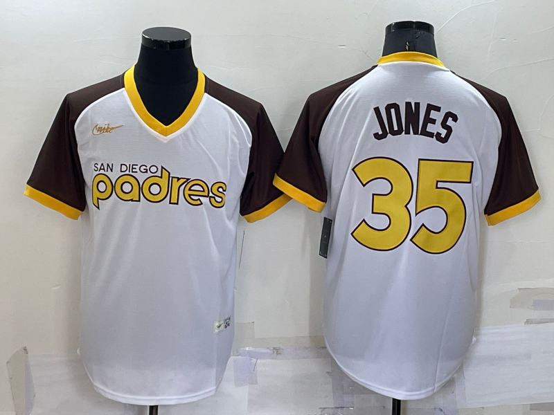 Men's San Diego Padres #35 Randy Jones White Stitched Cooperstown Cool Base Nike Jersey