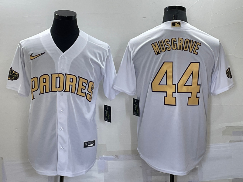 Men's San Diego Padres #44 Joe Musgrove White 2022 All Star Stitched Cool Base Nike Jersey