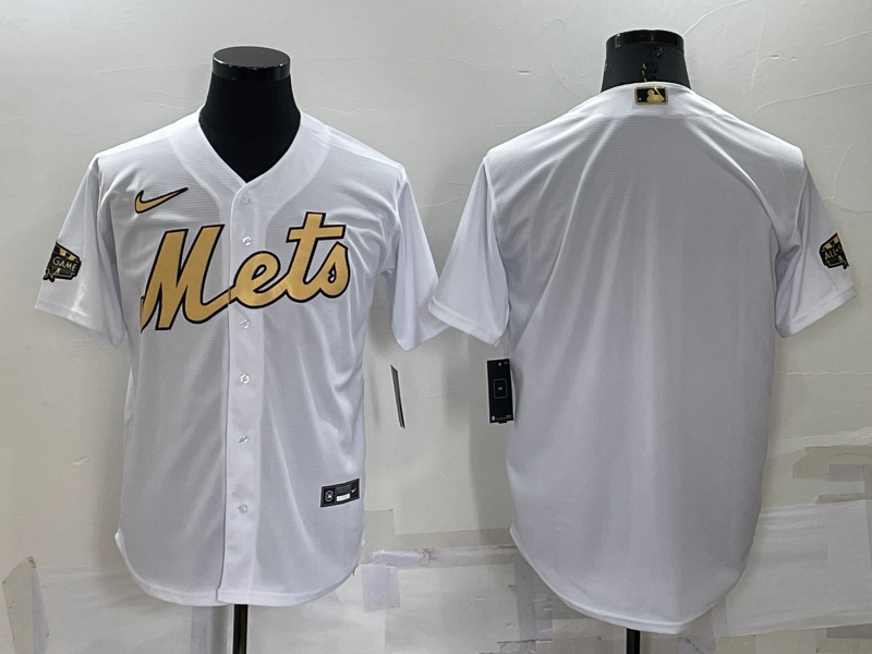 Men's New York Mets Blank White 2022 All Star Stitched Cool Base Nike Jersey