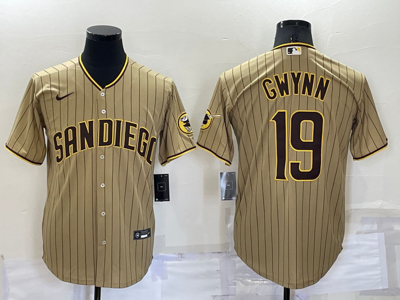 Men's San Diego Padres #19 Tony Gwynn Gray Stitched MLB Cool Base Nike Jersey