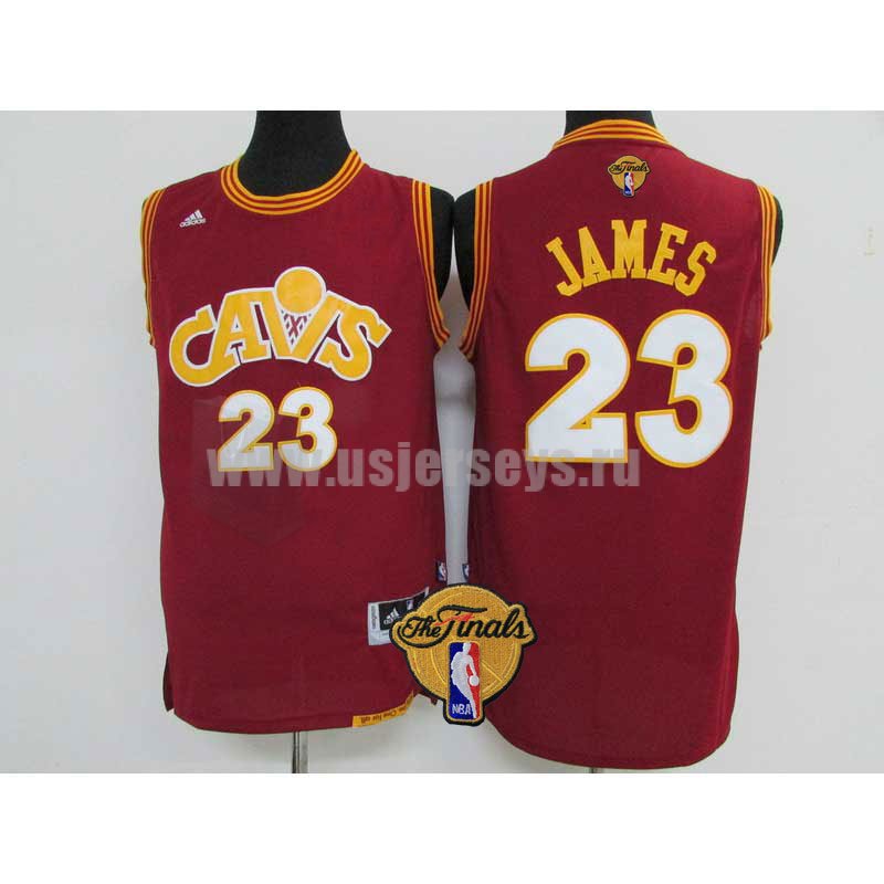 Men's Cleveland Cavaliers #23 LeBron James Wine Stitched 2016 The Finals Alternate NBA Jersey