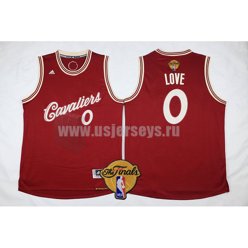 Men's Cleveland Cavaliers #0 Kevin Love Burgundy Stitched 2016 The Finals Christmas Day NBA Jersey