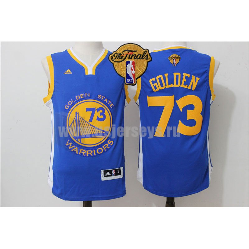 Men's Golden State Warriors Royal Blue stitched 2016 The Finals Record-Breaking Season 73 Wins Swingman NBA Jersey