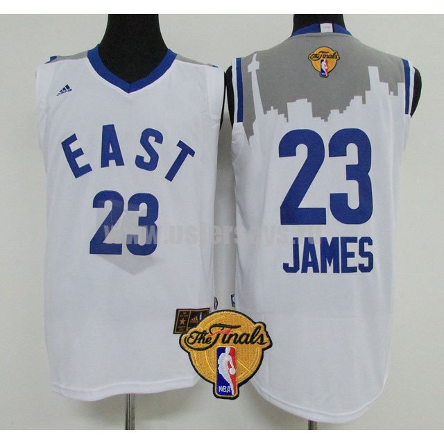 Men's Cleveland Cavaliers #23 LeBron James White Stitched 2016 The Finals 2016 All Star East NBA Jersey
