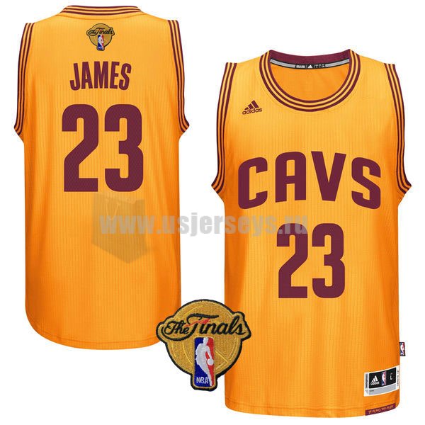 Men's Cleveland Cavaliers #23 LeBron James Gold Stitched 2016 The Finals Alternate Swingman NBA Jersey