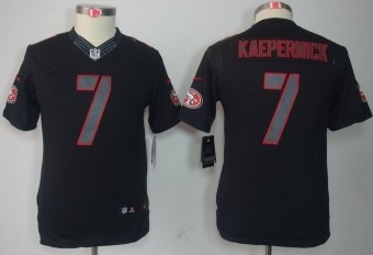 Kids Nike San Francisco 49ers 7 Colin Kaepernick Black Impact Limited NFL Jerseys Cheap