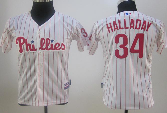 Kids Philadelphia Phillies #34 Roy Halladay Cool Base MLB Jerseys Cheap