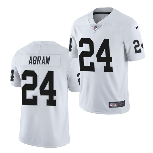 Mens Las Vegas Raiders #24 Johnathan Abram Nike White Vapor Limited Jersey
