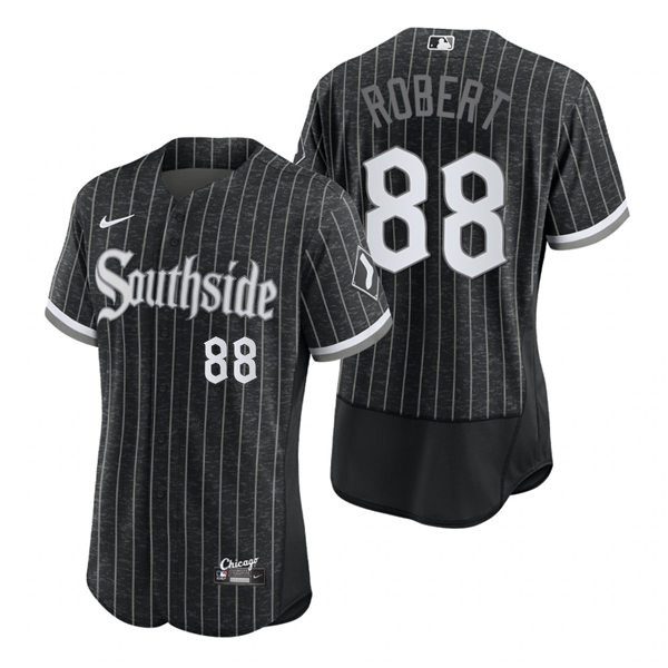 Men's Chicago White Sox #88 Luis Robert Stitched Nike Black 2021 MLB FlexBase City Connect Jersey