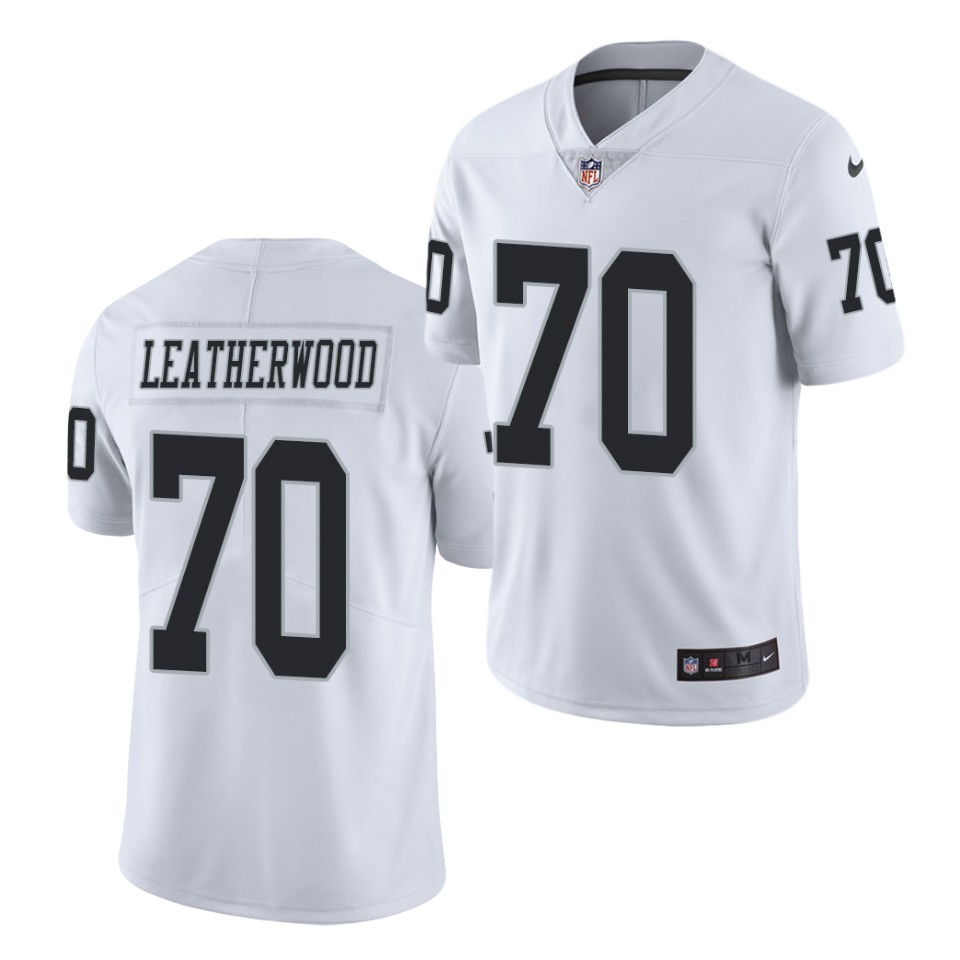 Mens Las Vegas Raiders #70 Alex Leatherwood Nike White Vapor Limited Jersey