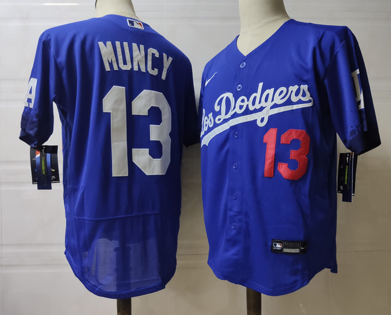 Mens Los Angeles Dodgers #13 Max Muncy Nike Royal Stitched 2021 Los Angeles City Connect Jersey