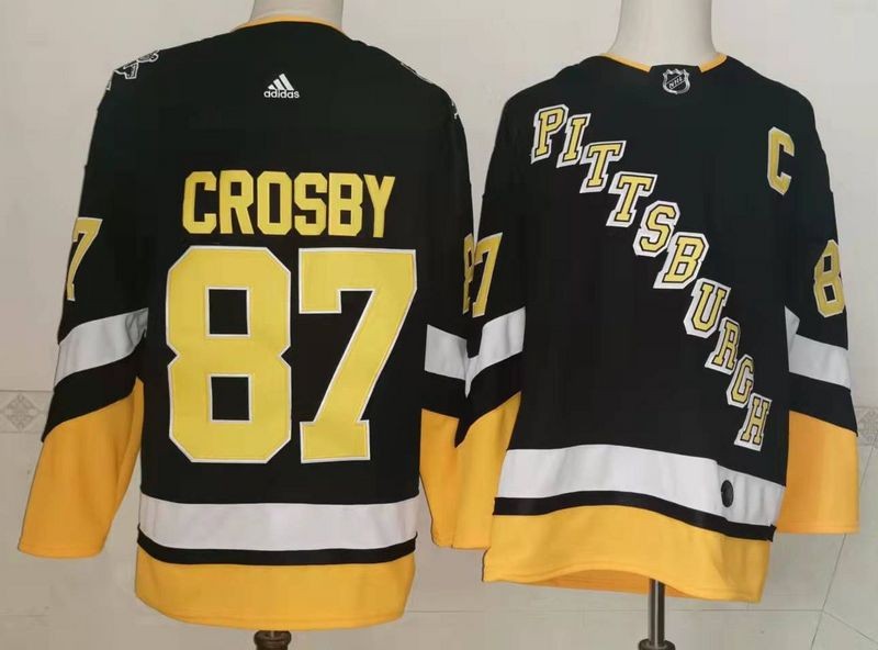 Men's Pittsburgh Penguins #87 Sidney Crosby Black 2021-2022 Stitched Jersey Men's Pittsburgh Penguins #87 Sidney Crosby Black 2021-2022 Stitched Jersey