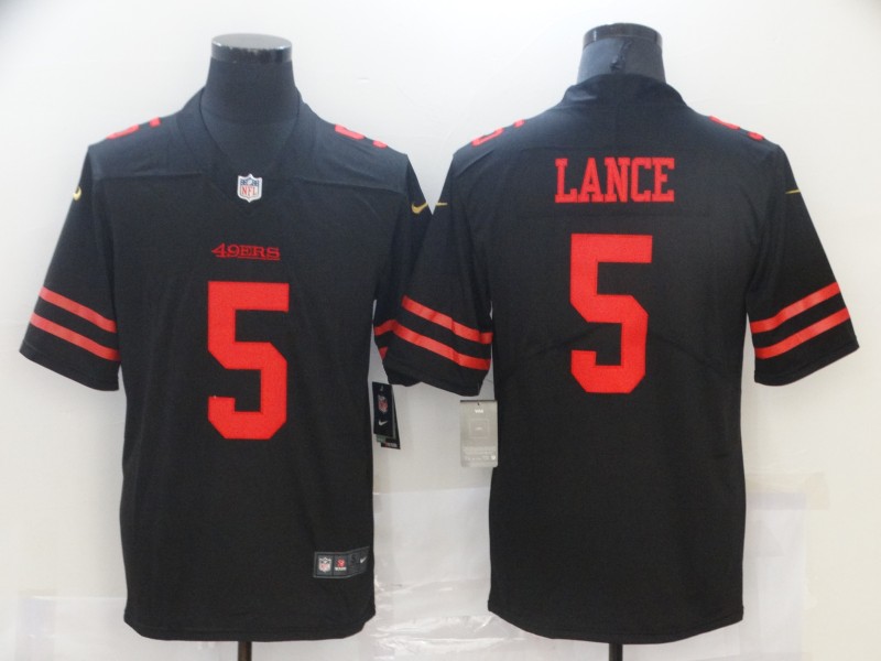 Men's San Francisco 49ers #5 Trey Lance Black Nike Vapor Untouchable Limited Jersey