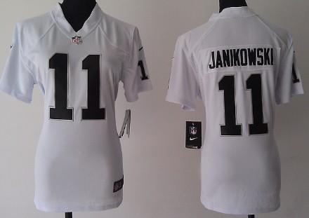 Cheap Women's Nike Oakland Raiders 11 Sebastian Janikowski White NFL Jersey