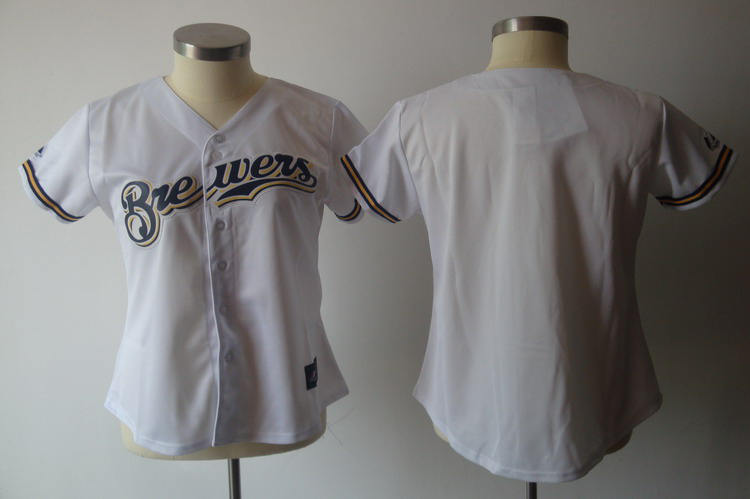 Women Milwaukee Brewers White MLB Jerseys