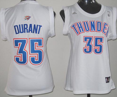 Cheap Women Oklahoma City Thunder 35 Kevin Durant White Swingman Jersey