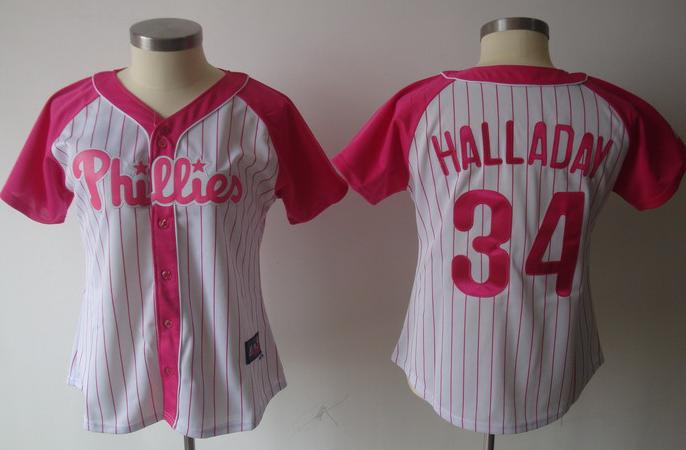 Cheap Women Philadelphia Phillies 34 Roy Halladay 2012 Ladies Splash Fashion White MLB Jerseys