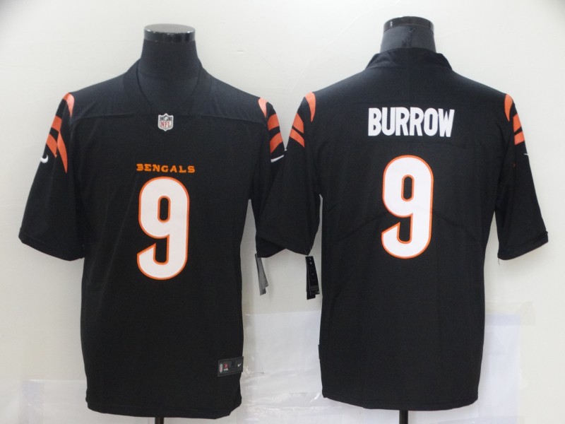 Men's Cincinnati Bengals #9 Joe Burrow 2021 Nike Black Vapor Limited Jersey