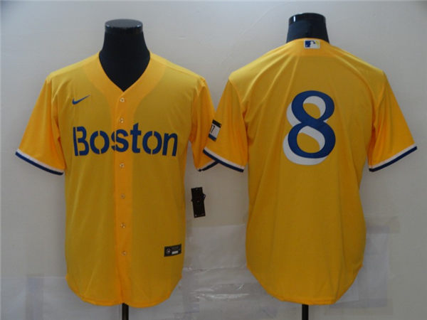 Men's Boston Red Sox Retired Player #8 Carl Yastrzemski Yellow 2021 Nike MLB City Connect Jersey Men's Boston Red Sox Retired Player #8 Carl Yastrzemski Yellow 2021 Nike MLB City Connect Jersey