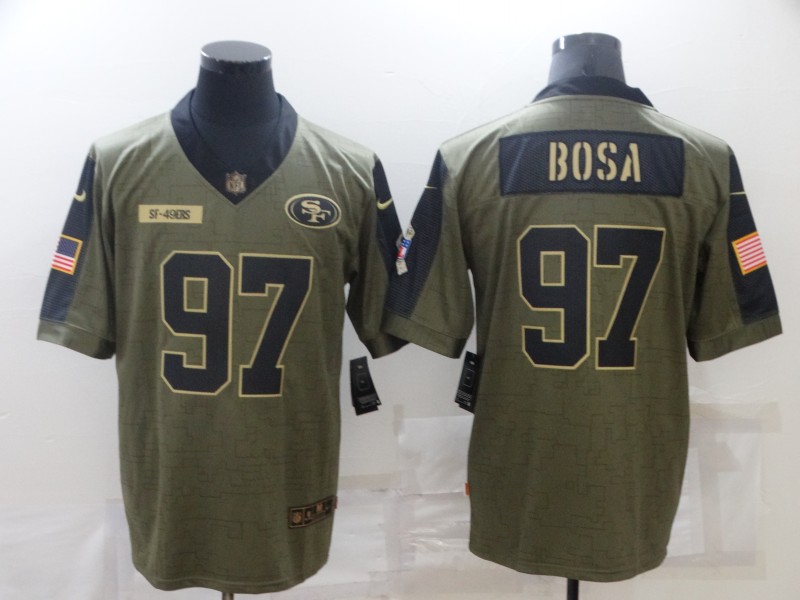 Men's San Francisco 49ers #97 Nick Bosa Nike Olive 2021 Salute To Service Limited Player Jersey