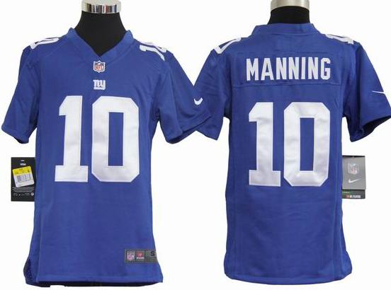 Kids Nike New New York Giants #10 Eli Manning Blue NFL Jerseys Cheap