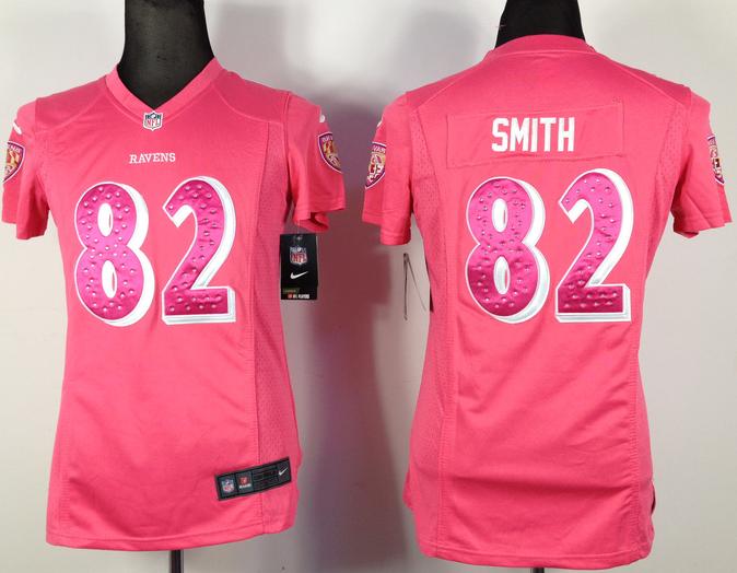 Cheap Women Nike Baltimore Ravens 82 Torrey Smith Pink NFL Jerseys
