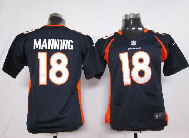 Kids Nike Denver Broncos #18 Peyton Manning Blue NFL Jerseys Cheap