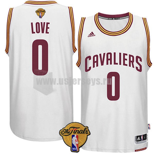 Men's Cleveland Cavaliers #0 Kevin Love White Stitched 2016 Finals Patch Swingman Home NBA Jersey