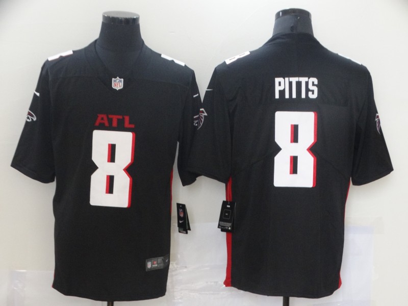 Men's Atlanta Falcons #8 Kyle Pitts Nike Black Vapor Football Jersey