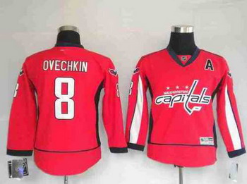 Kids Washington Capitals 8 A.Ovechkin RED jerseys For Sale