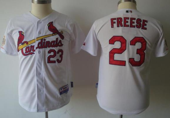 Kids St.Louis Cardinals 23 Freese White 2011 World Series Fall Classic MLB Jerseys Cheap