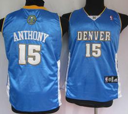 Kids Denver Nuggets 15 Carmelo Anthony Blue Jersey Cheap