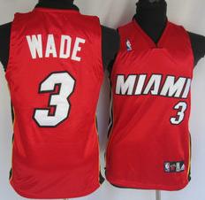 Kids Miami Heat 3 Wade Red Jersey Cheap