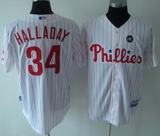 Women Philadelphia Phillies 34 Roy Halladay White Jersey