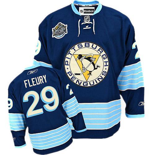 Kids Pittsburgh Penguins 29 M.Fleury 2011 Winter Classic Dark Blue Jersey For Sale