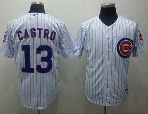 Kids Chicago Cubs 13 Castro White Jersey(Blue Stripe) Cheap