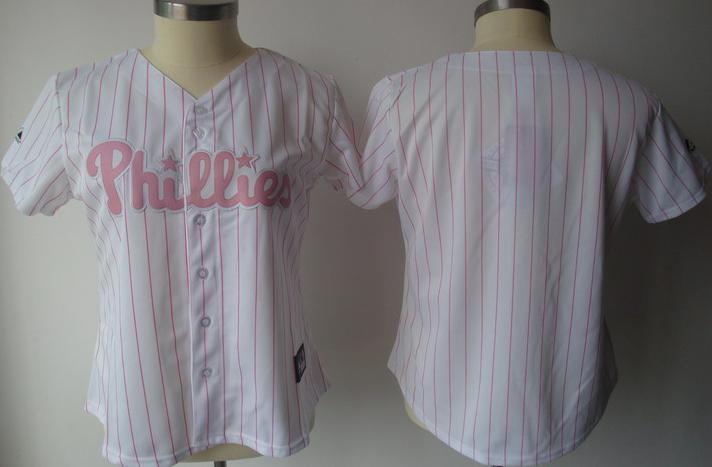 Women Philadephia Phillis Blank White Pink Strip Jersey