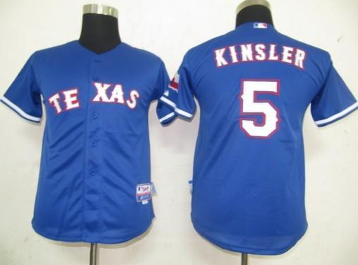 Kids Texas Rangers 5 Kinsler Blue MLB Jersey Cheap