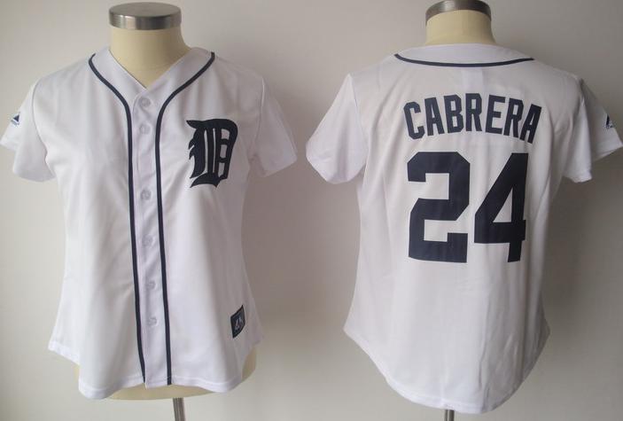 Women Detroit Tigers 24 Cabrera White Jersey Women Detroit Tigers 24 Cabrera White Jersey