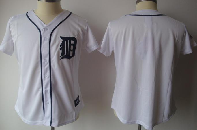 Cheap Women Detroit Tigers Blank White MLB Jersey