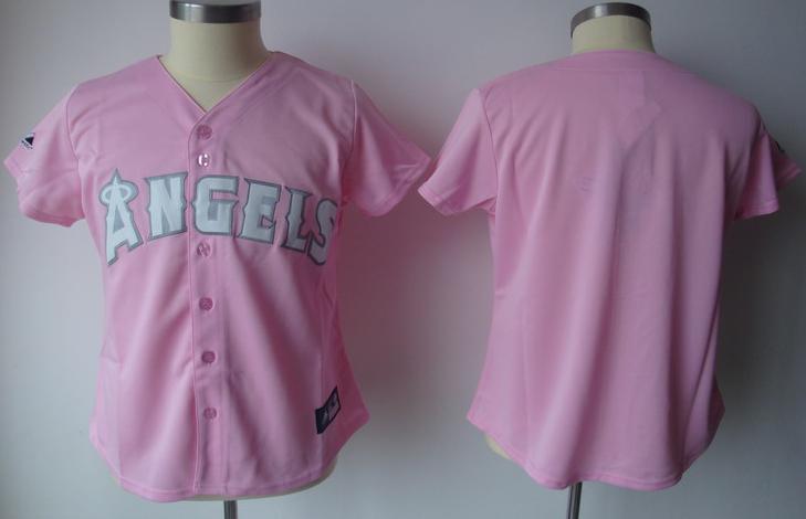 Women Los Angeles Angels Blank Pink MLB Jersey