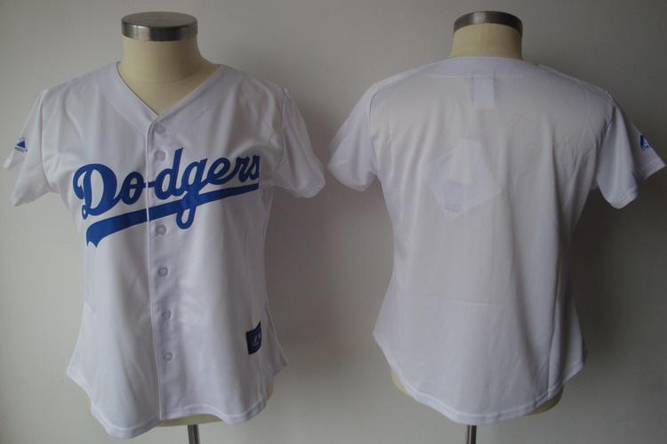 Women Los Angeles Dodgers Blank White MLB Jersey