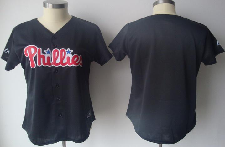 Women Philadelphia Phillies Blank Black Jersey