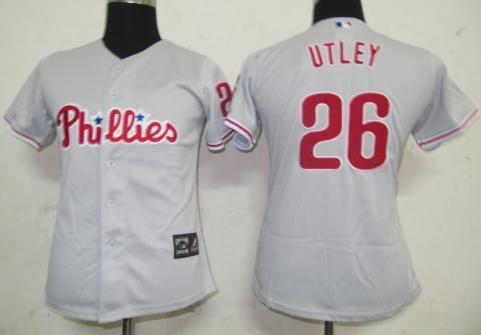 Women Philadephia Phillis 26 Utley Gery MLB Jersey