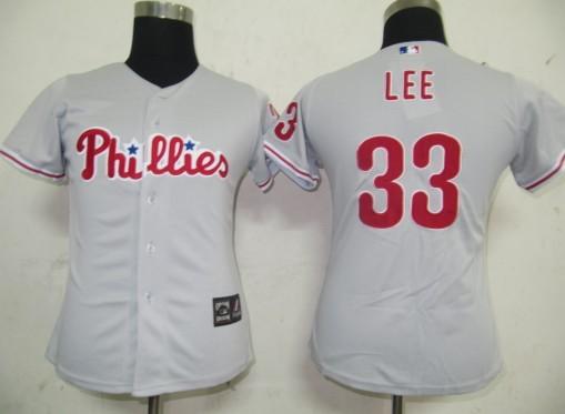 Women Philadephia Phillis 33 Lee Grey MLB Jersey