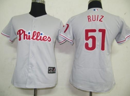 Women Philadephia Phillis 51 Ruiz Grey MLB Jersey